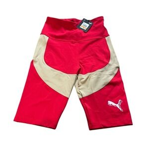 Puma Womens 72 Short Bike Shorts Urban Rouge Red Pebble Colorblock NEW